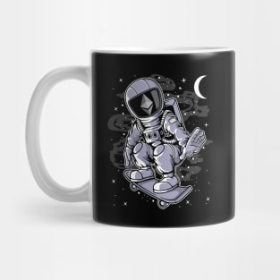 Astronaut Skate Ethereum ETH Coin To The Moon Crypto Token Cryptocurrency Blockchain Wallet Birthday Gift For Men Women Kids Mug